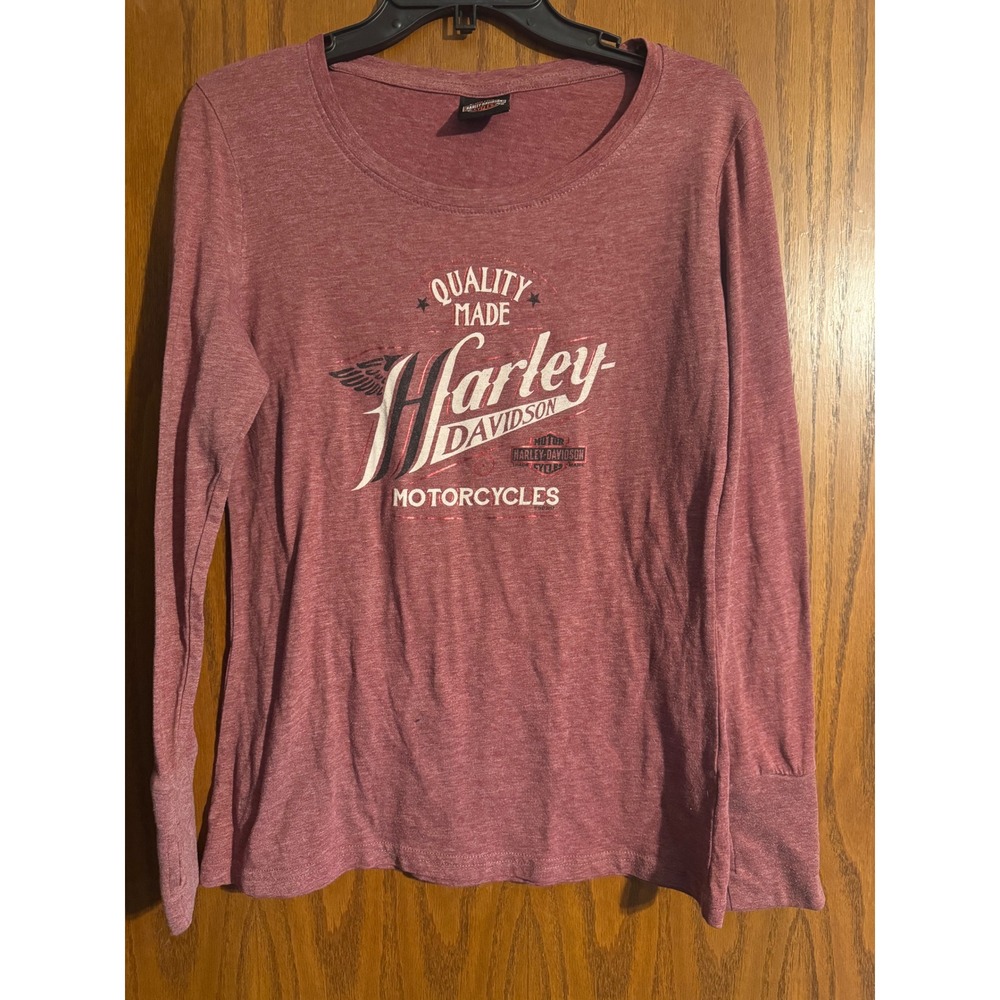 Harley-Davidson Voodoo New Orleans Graphic Long Sleeve Tee Burgundy Red Medium